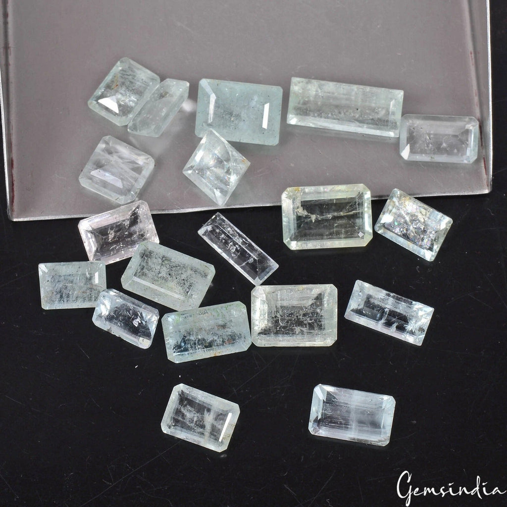 58.40 Ct 19 Pcs Lot Mix Cut Natural Blue Aquamarine - Unheated, Brazil Gemstones
