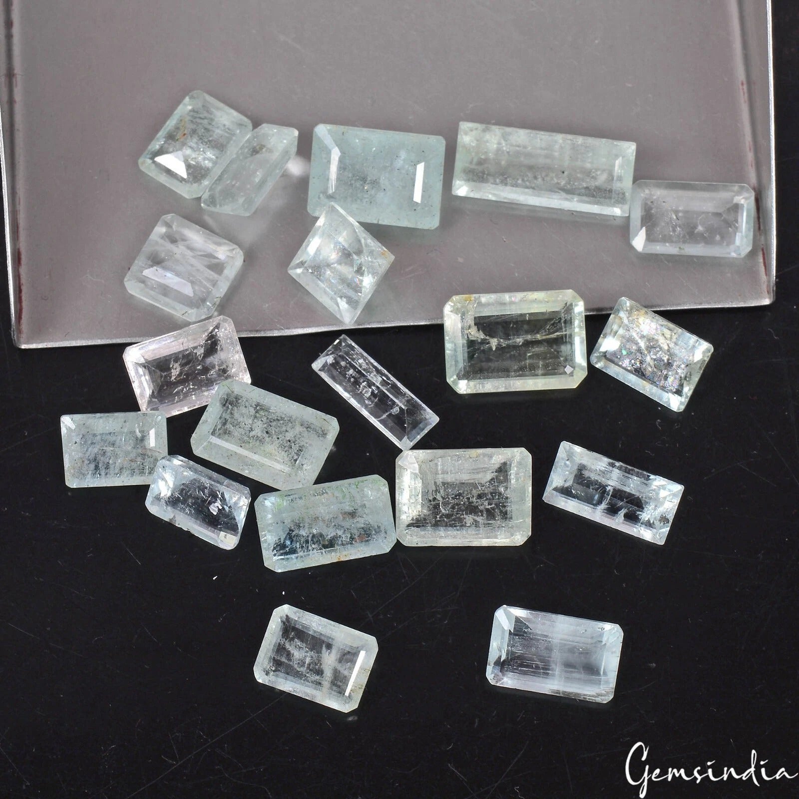 58.40 Ct 19 Pcs Lot Mix Cut Natural Blue Aquamarine - Unheated, Brazil Gemstones