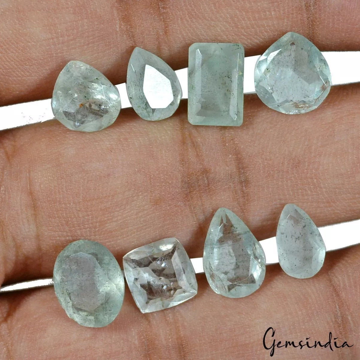 24.35 Ct Natural Untreated Aquamarine Mix Cut Loose Gemstone For Jewelry 9-13mm
