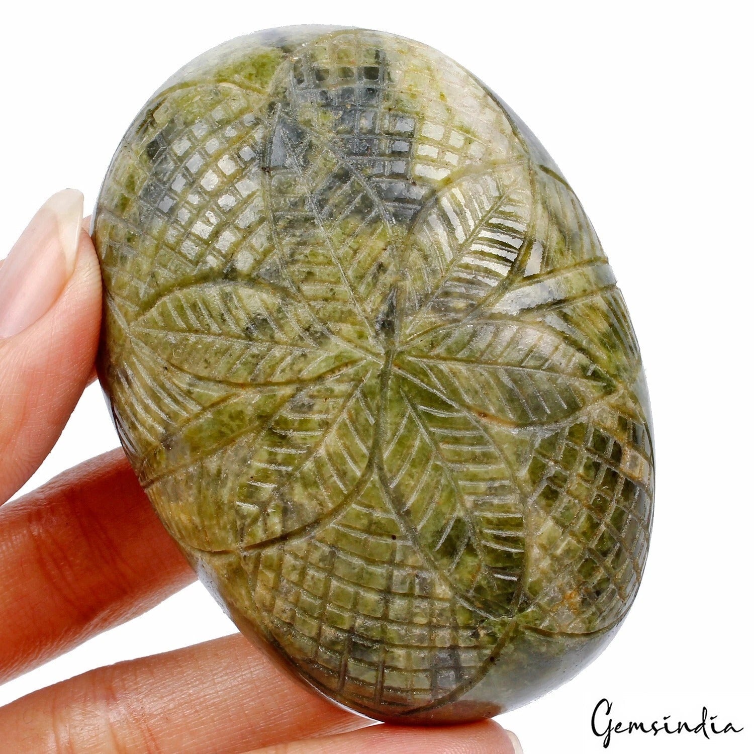 280 Ct Natural Green Vessonite Oval Shape Loose Hand Carved Earth mined Gemstone