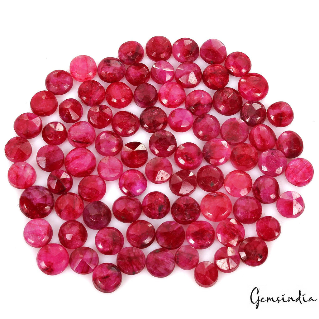 220 Ct/81 Pcs Natural Red USA Beryl Bixbite Round Cut Loose Gems Lot For Jewelry