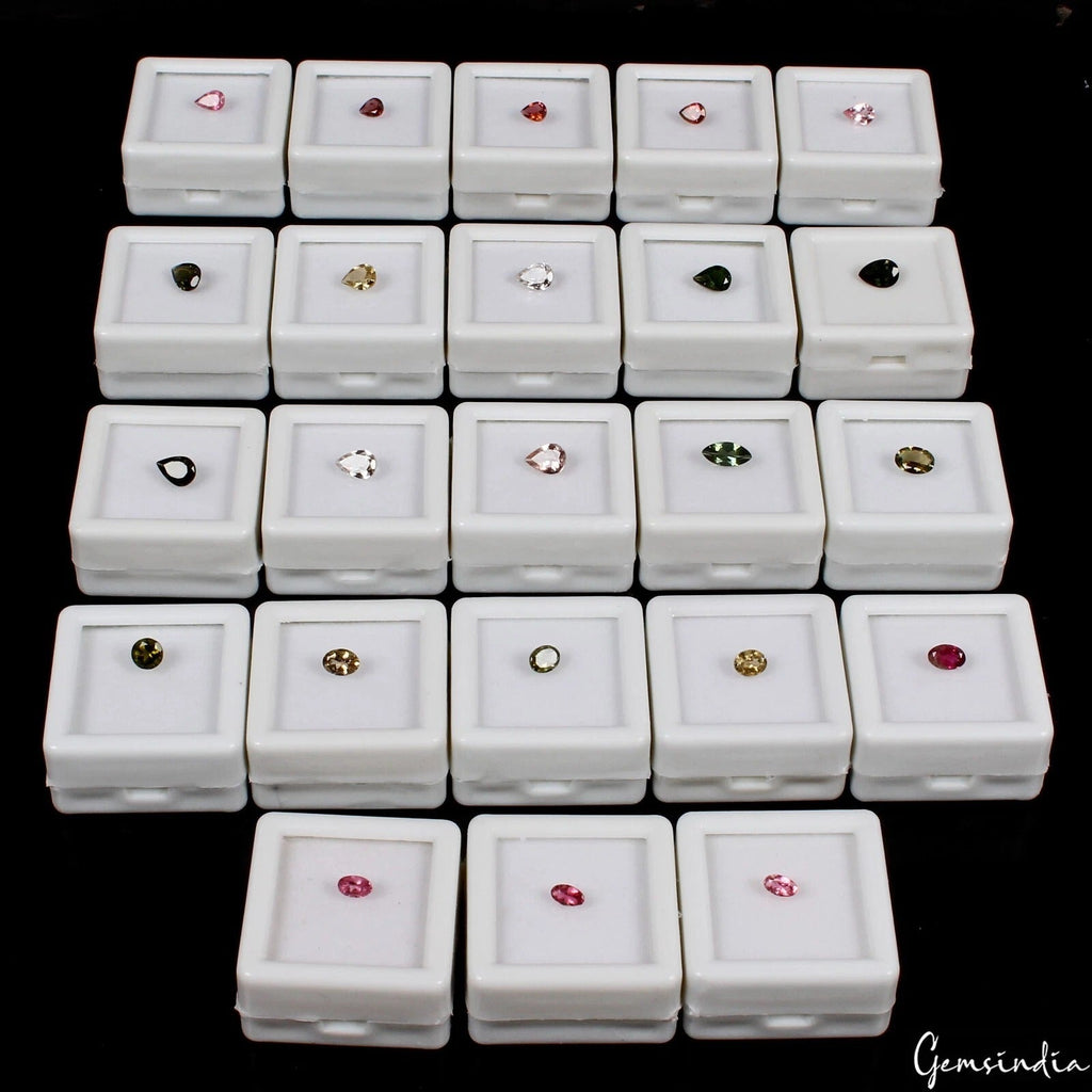 10.10 Ct/23 Pcs Natural Untreated Multi Color Tourmaline Mix Cut Loose Gems Lot