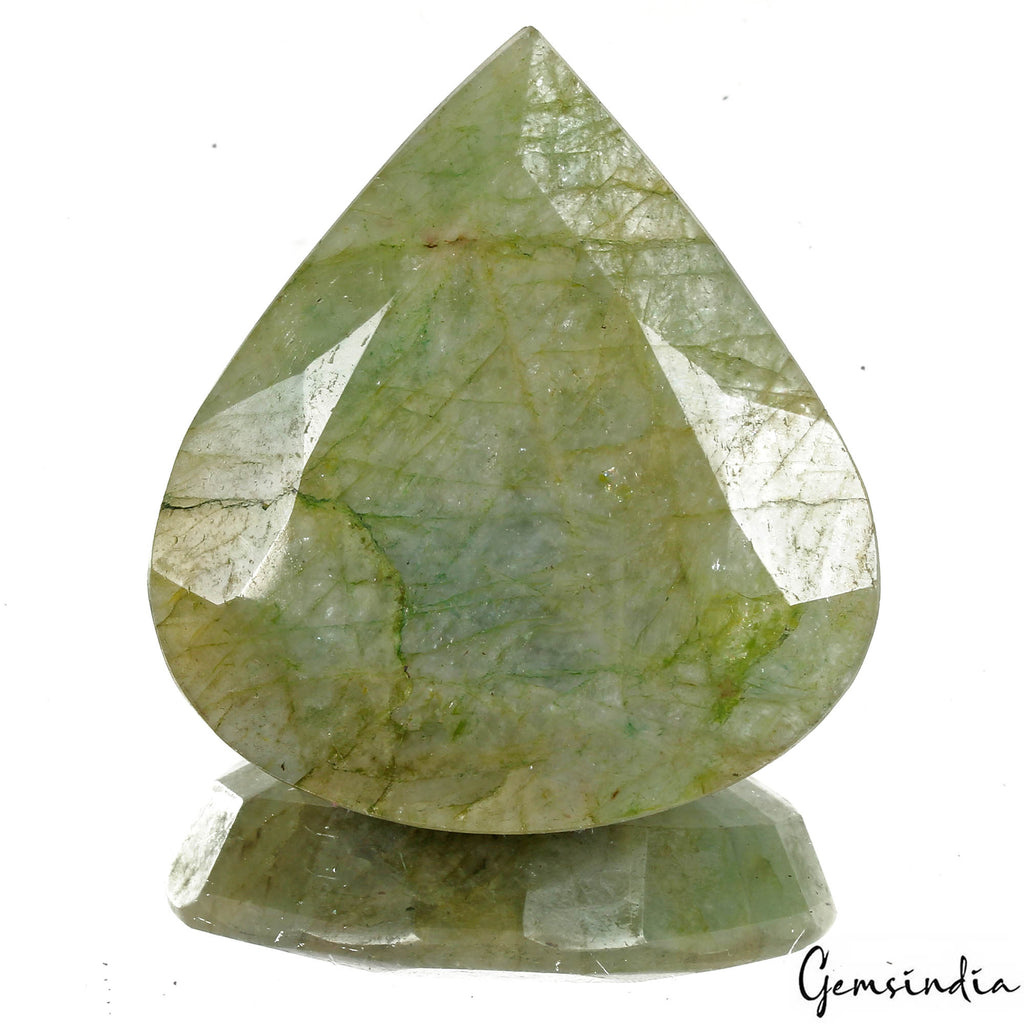 480 Ct Natural Brazilian Green Emerald Pear Faceted Cut Loose Huge Eathmined Gem