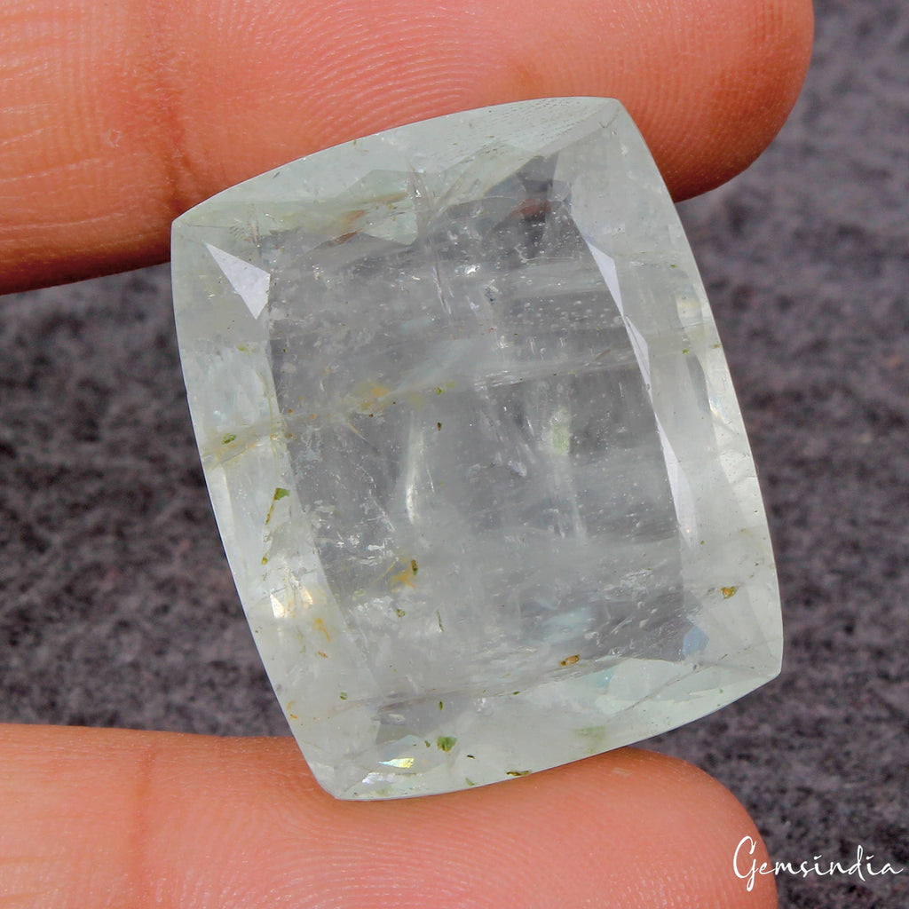 Certified 51.40 Ct Natural Blue Green Aquamarine Cushion Cut Loose Brazilian Gem