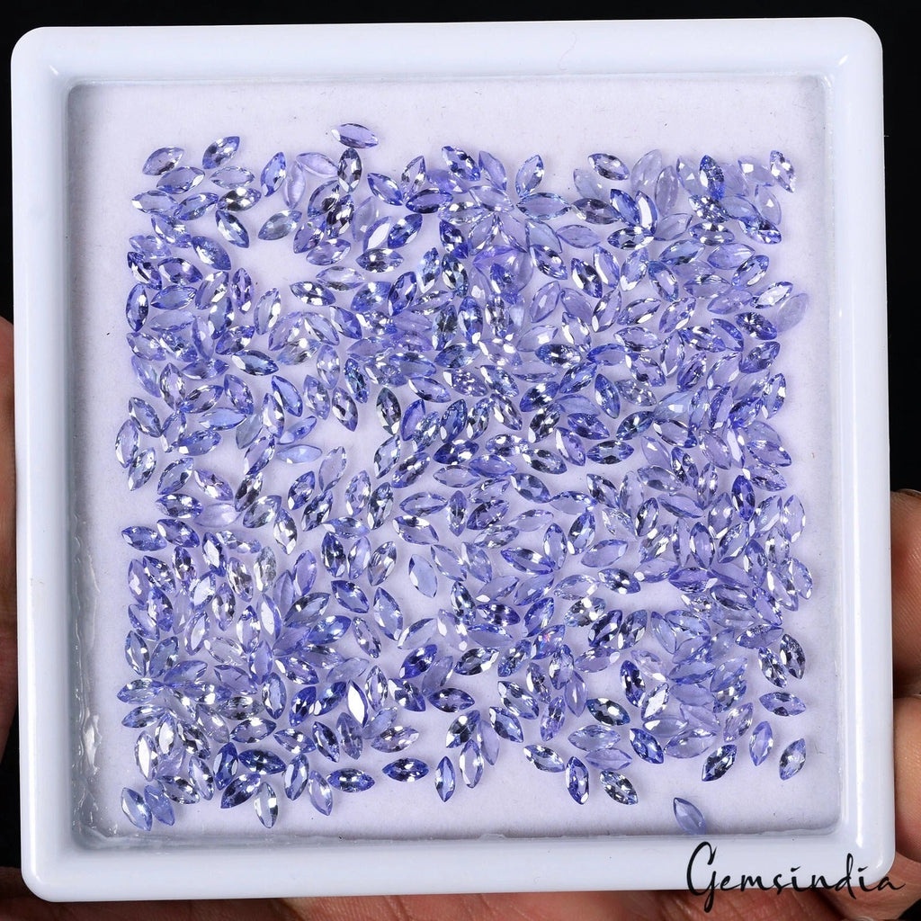 Certified 330 Pcs Natural Tanzanite Marquise 5mmx2.5mm Sparkling Blue Loose Gems