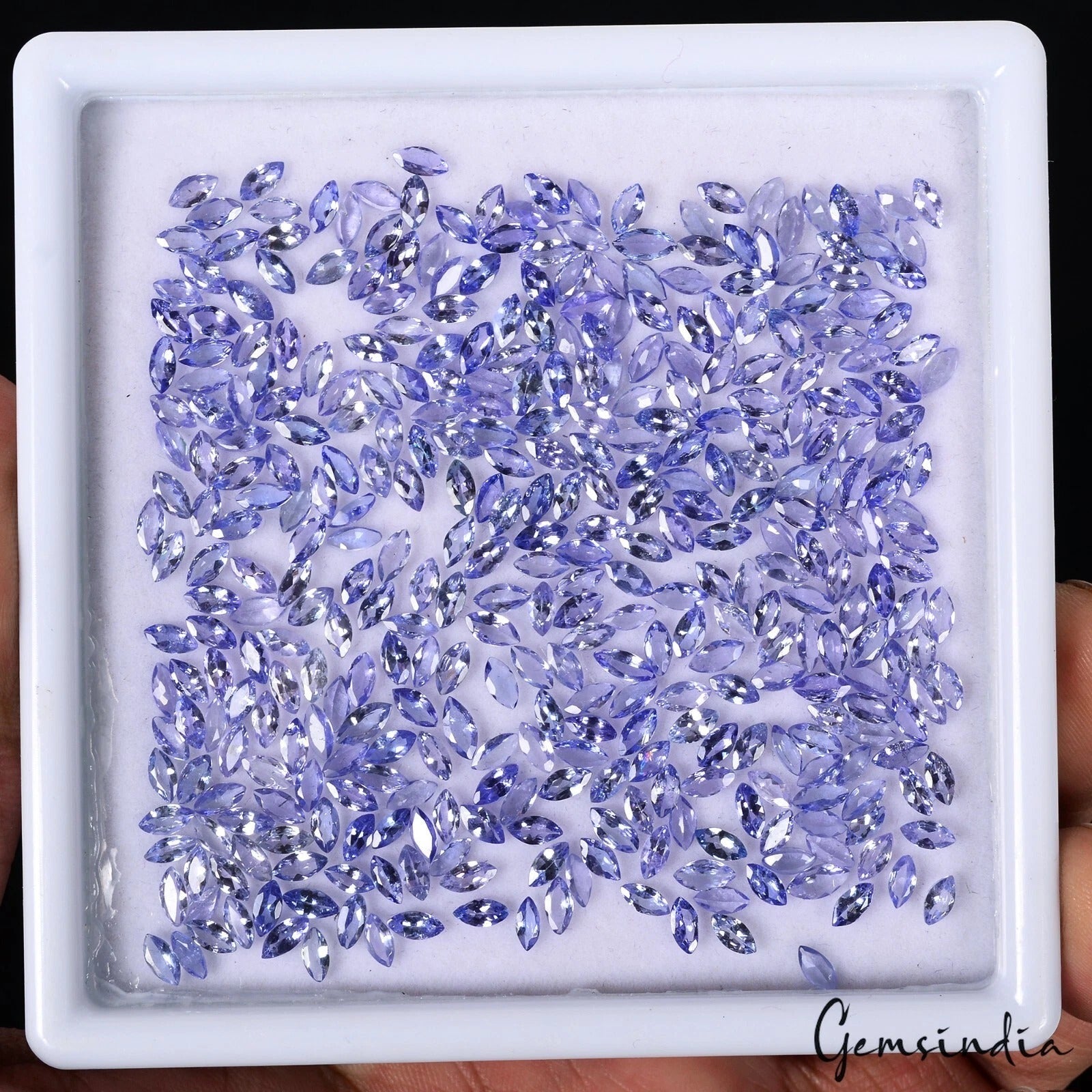 Certified 330 Pcs Natural Tanzanite Marquise 5mmx2.5mm Sparkling Blue Loose Gems