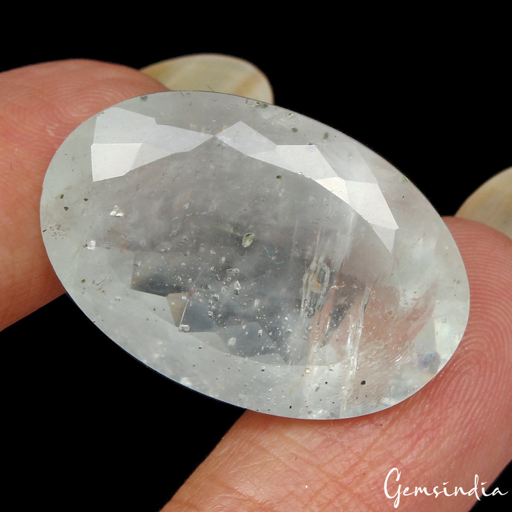 Certified 24.70 Cts Natural Brazilian Unheated Aquamarine Oval Cut Gem For Ring