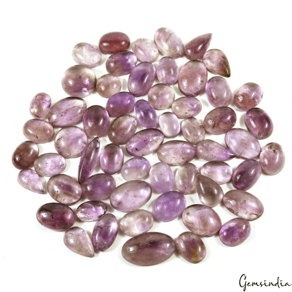 Amethyst Lot, Loose Gemstone, Lavender — 59 Pieces, 15mm to 21mm, 1200 Ct, Brazil