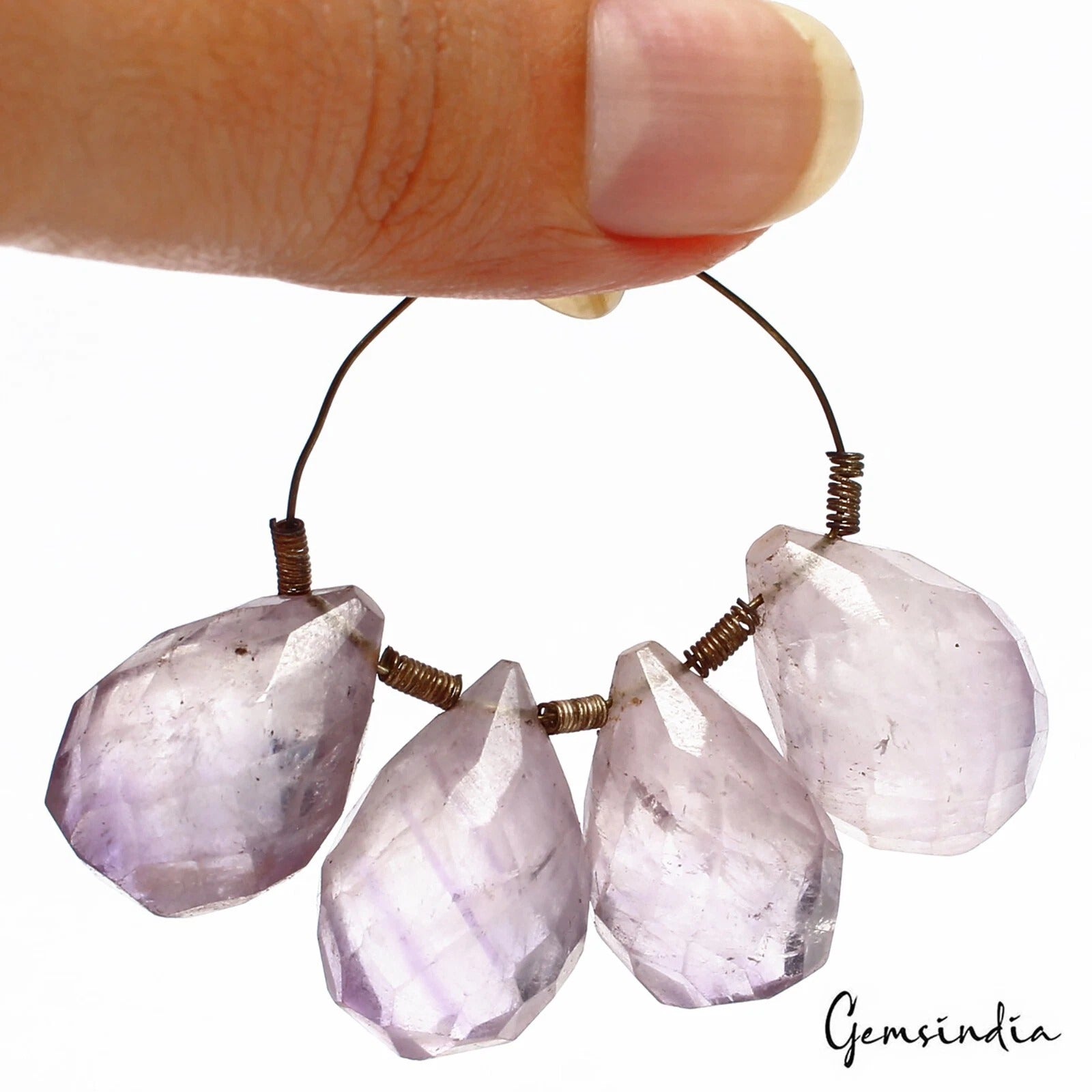 Amethyst Beaded Strand, Purple — 4 Pieces, 21mm to 22mm, 116.50 Ct