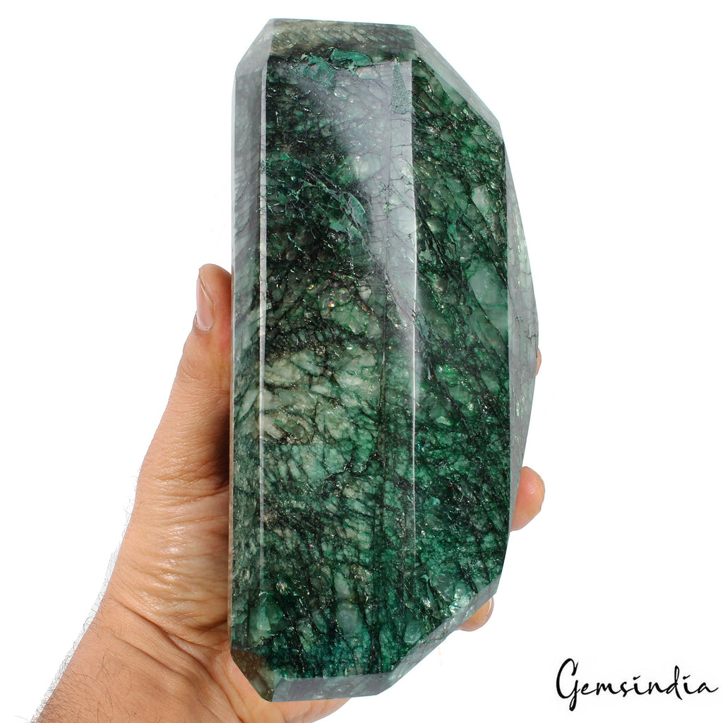 Earth mined 2.9 kilo Natural Green Emerald Octagon Cut Brazilian Large Gemstone