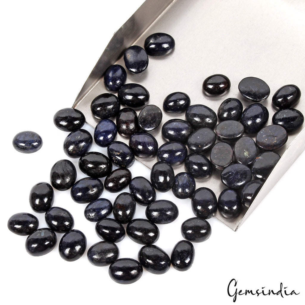 56 Pcs Natural Blue Sapphire Oval Cabochon Loose 12-14mm Gemstones Lot ~520 Ct