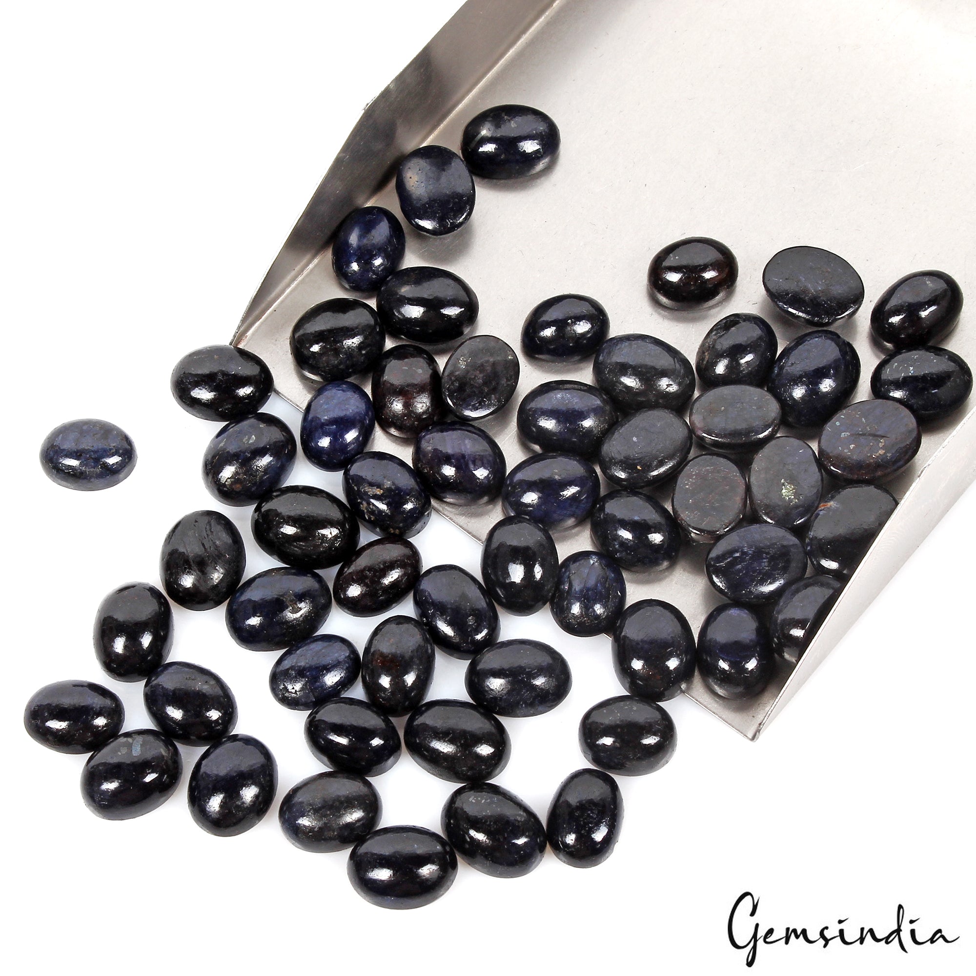 56 Pcs Natural Blue Sapphire Oval Cabochon Loose 12-14mm Gemstones Lot ~520 Ct