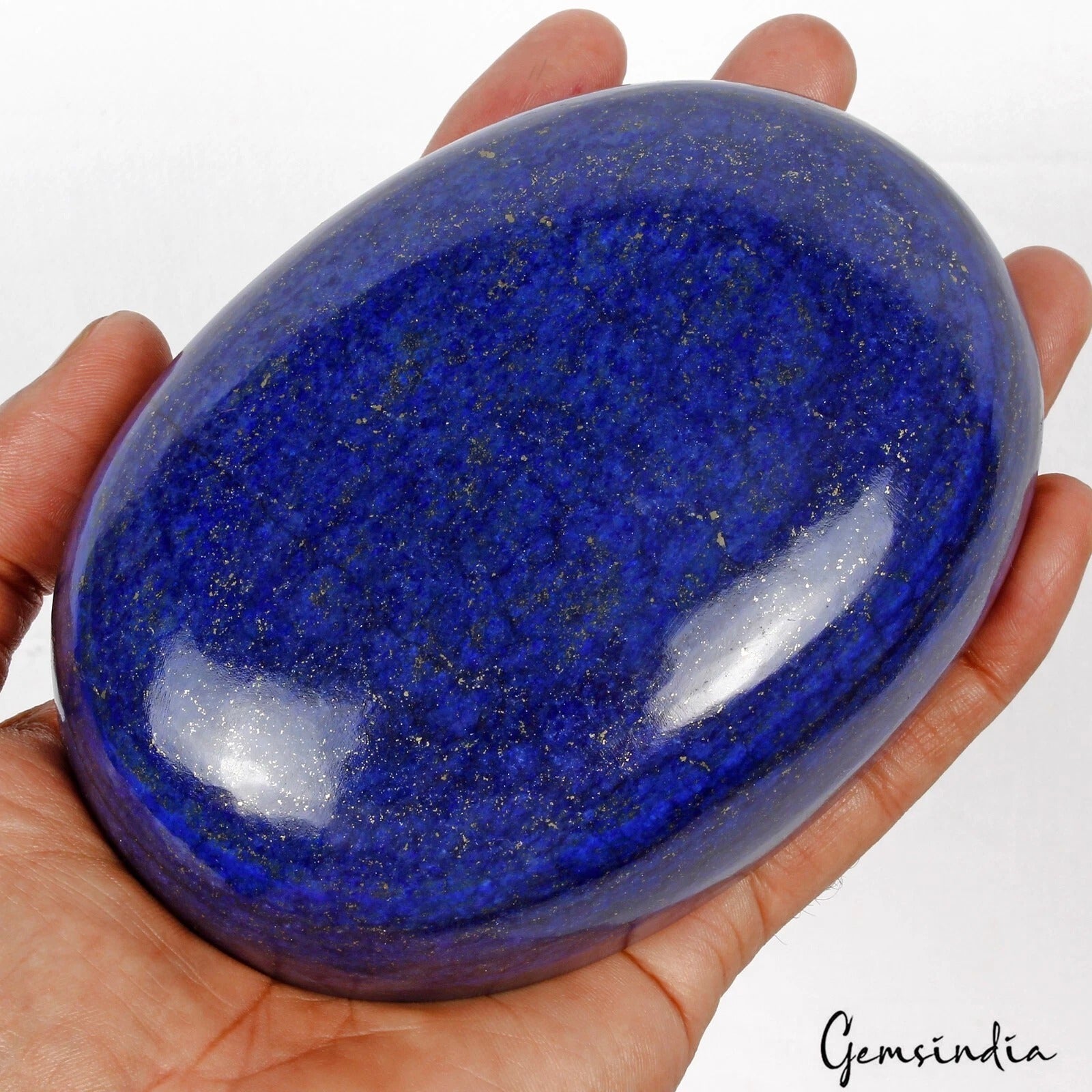 Lapis Lazuli Cabochon, Color Enhanced, Blue — 124 x 90 x 38mm, 4300 Ct, Afghanistan