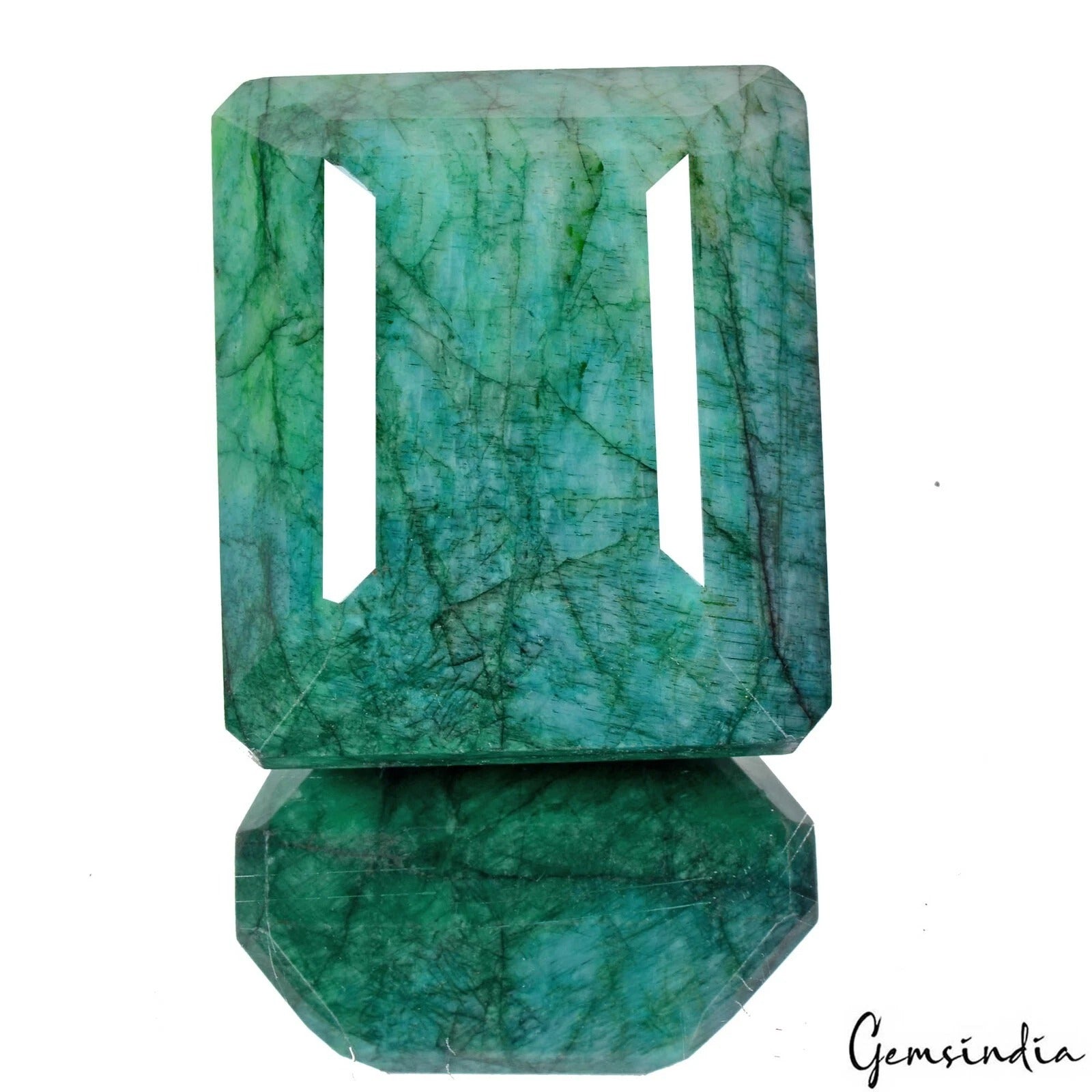 Certified 1900Ct Natural Brazilian Blue Green Emerald Octagon Cut Huge Loose Ge