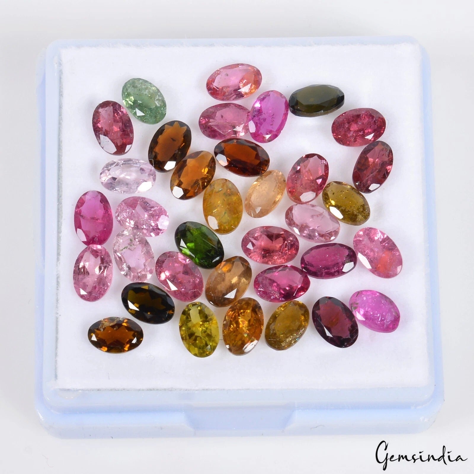 35 Pcs Natural Multi Tourmaline 6x3mm Oval Cut Loose Untreated Gemstones~16.50Ct