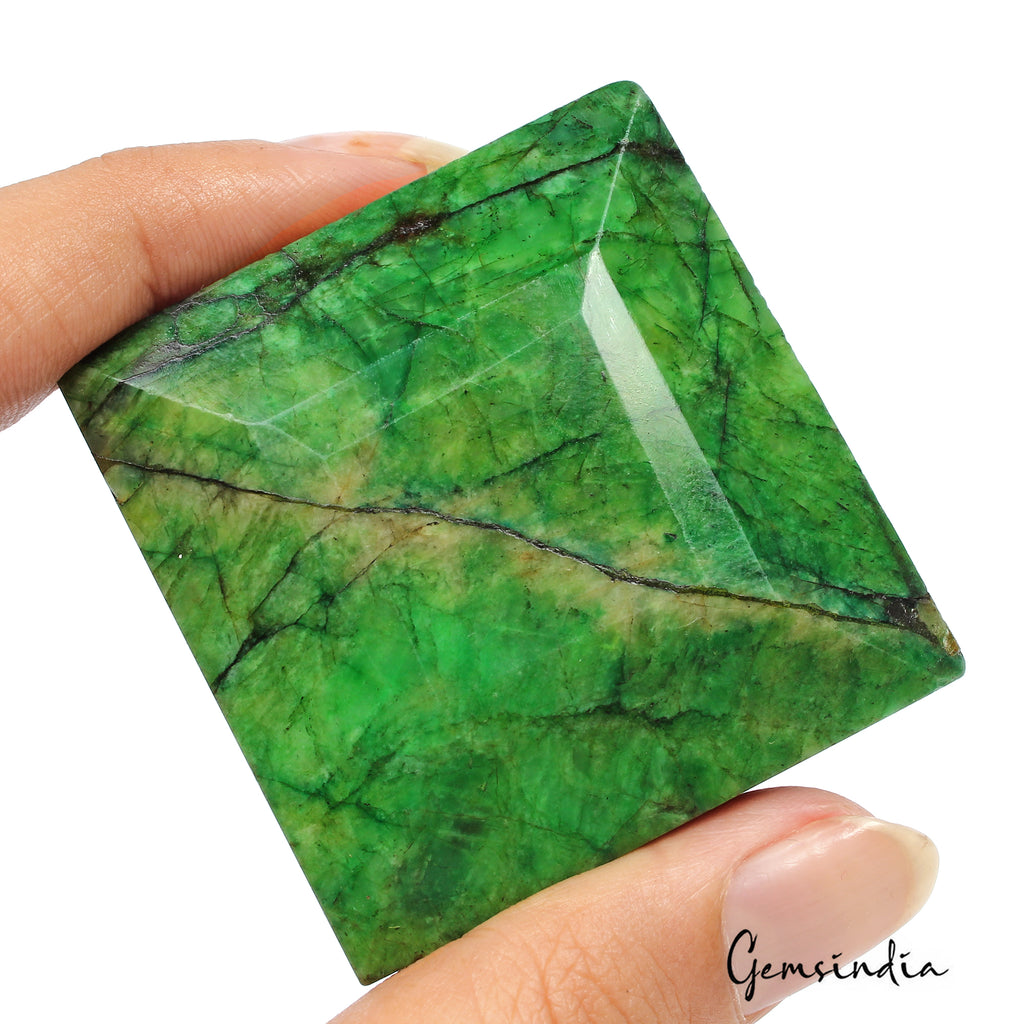 Brazilian Emerald Loose Gemstone, Pear Faceted, Color Enhanced — 48 x 46 x 31mm, 650 Ct, Brazil