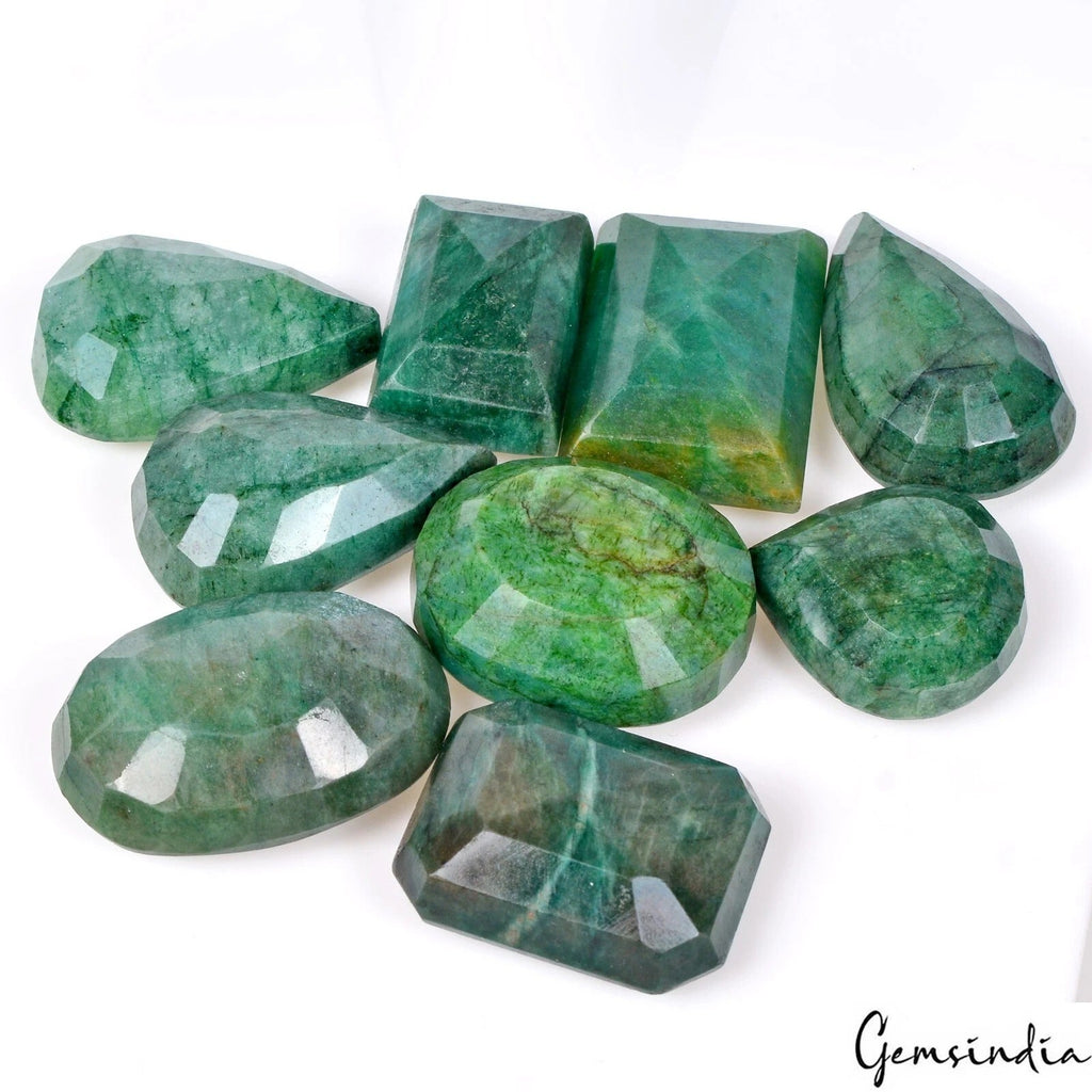 1130 Cts/9 Pcs Natural Brazilian Green Emerald Mix Cut Loose Wholesale Gems Lot