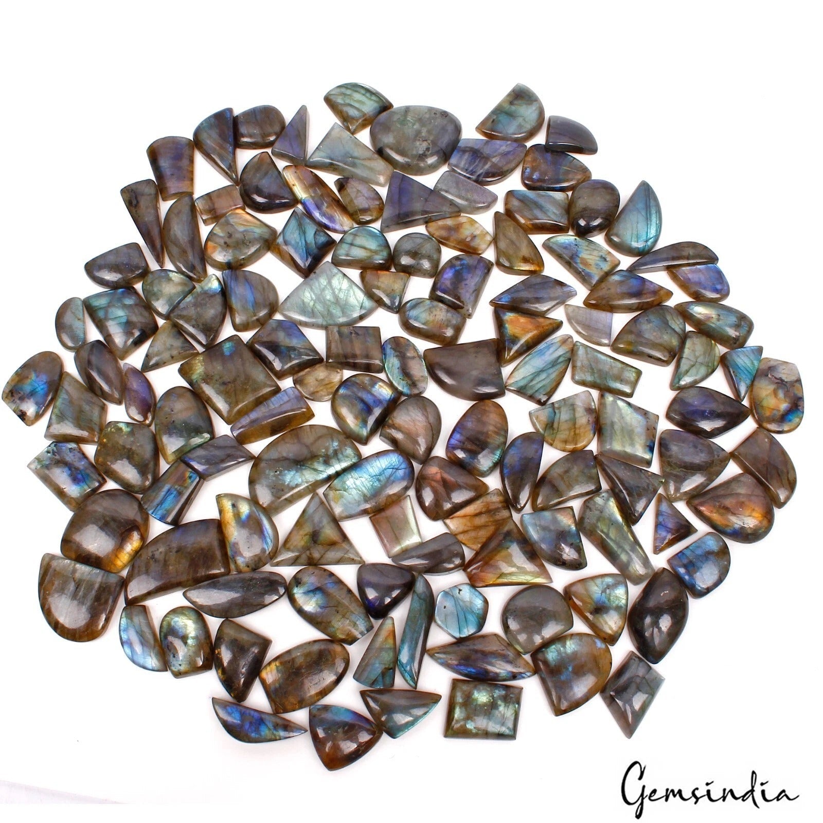 117Pcs Wholesale Lot Natural Multi Labradorite Mix Shape Cabochon Loose Gemstone