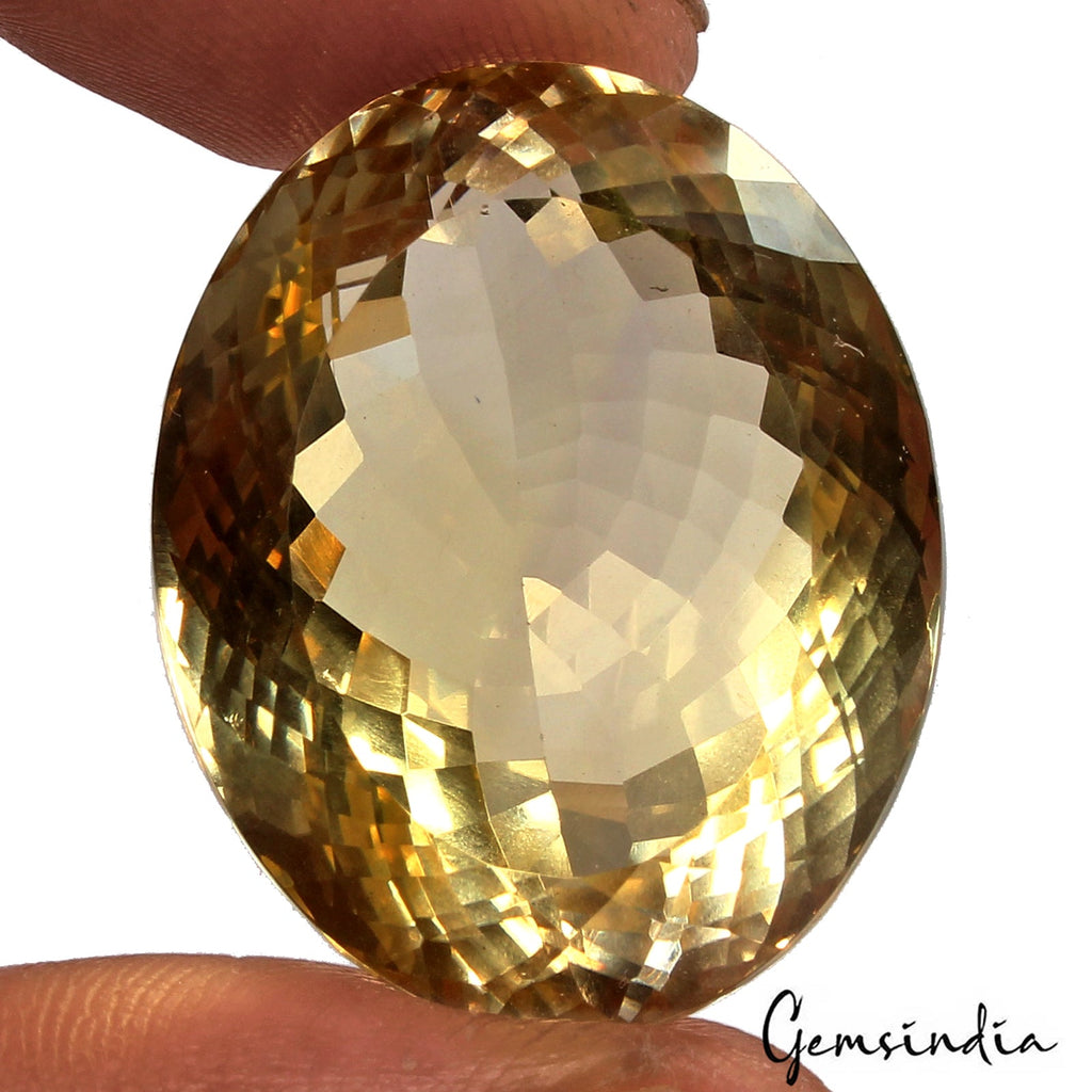 79.85 Ct VVS Natural Citrine AAA Yellow Brown Huge Oval Cut Gemstone 29*24*17mm