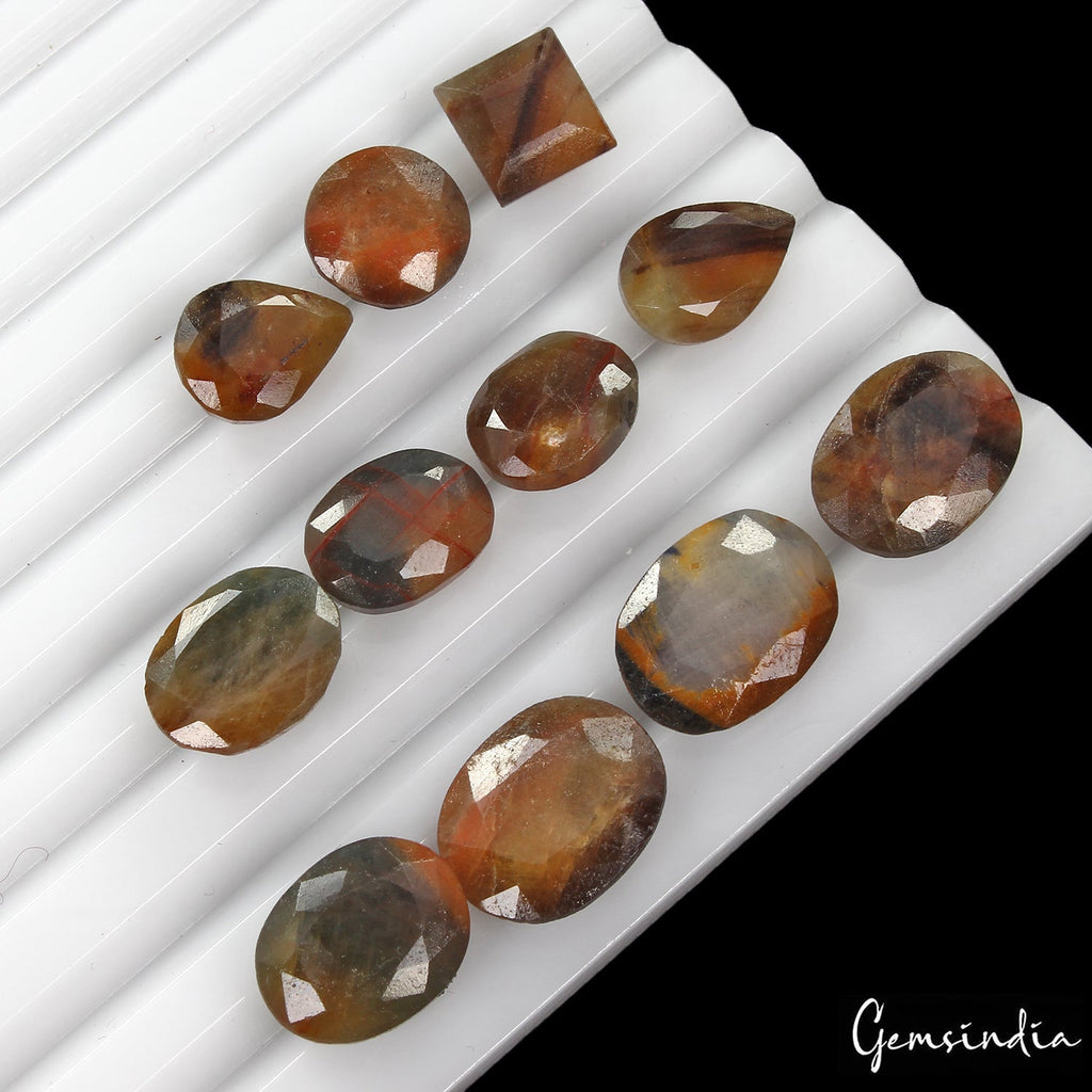 Certified 103.80 Ct/11Pcs Natural Untreated Bi-Color Sapphire Mix Cut Loose Gems