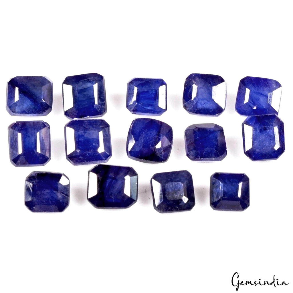14 Pcs Lot 40.60 Ct Octagon Cut Natural Blue Sapphire - Heated, Ceylon Gemstones