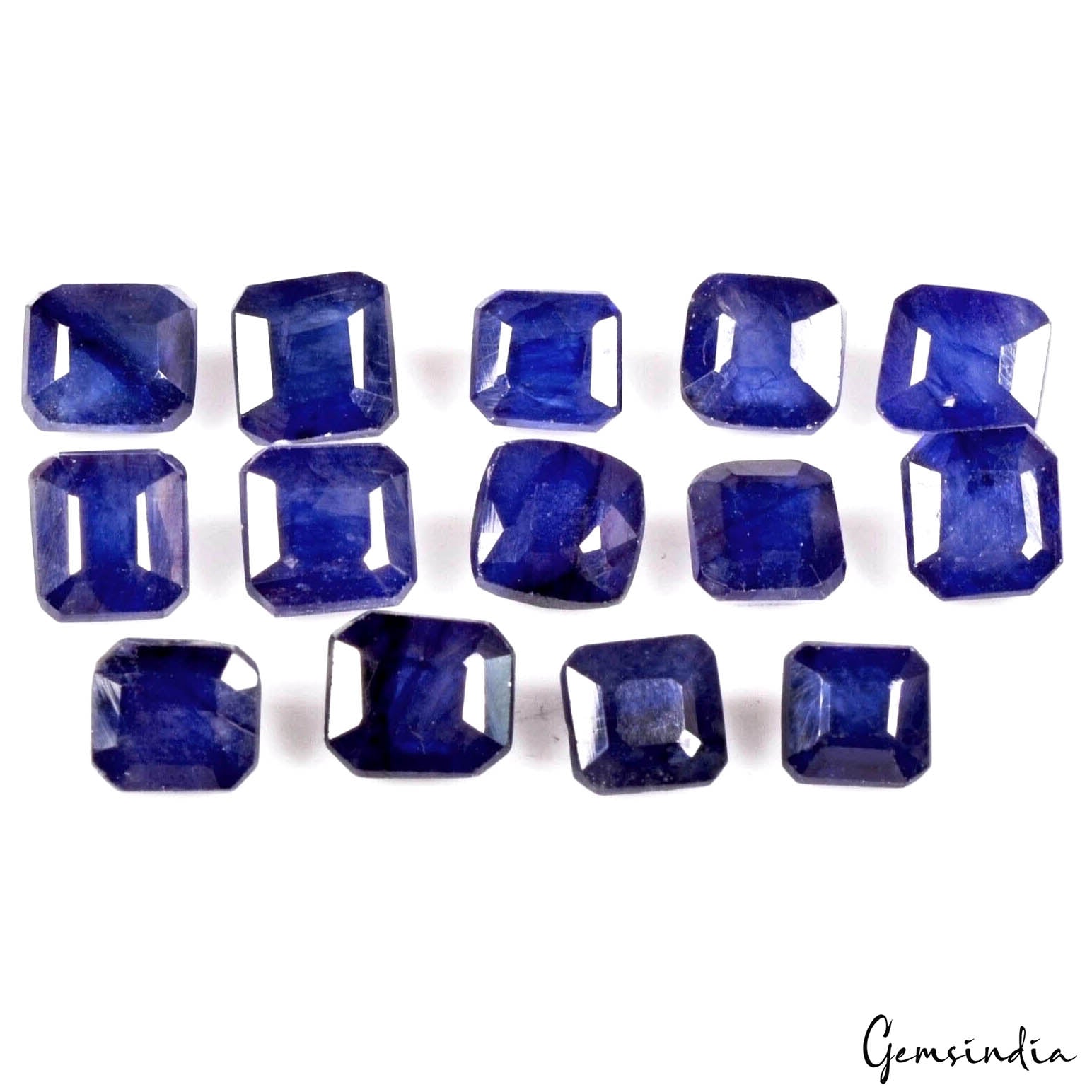 14 Pcs Lot 40.60 Ct Octagon Cut Natural Blue Sapphire - Heated, Ceylon Gemstones