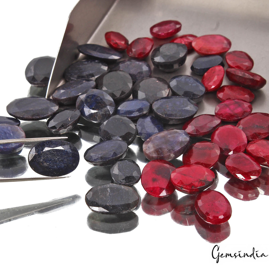 Ruby Lot, Loose Gemstone, Color Enhanced, Red — 44 Pieces, 12mm to 18mm, 500 Ct, Madagascar