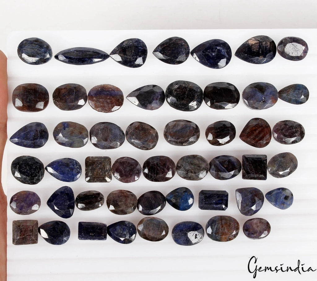 500 Cts/49 Pcs Natural African Blue Sapphire Mix Cut Loose Gems Lot For Jewelry