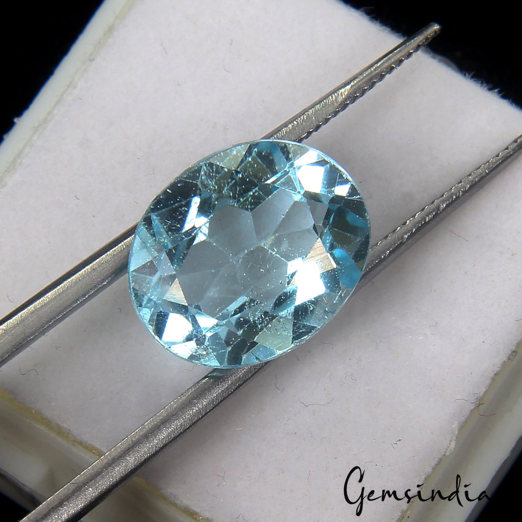 5.00 Ct Sky Blue Topaz Oval Genuine Natural Loose Certified Gemstone~ 11x9x5mm