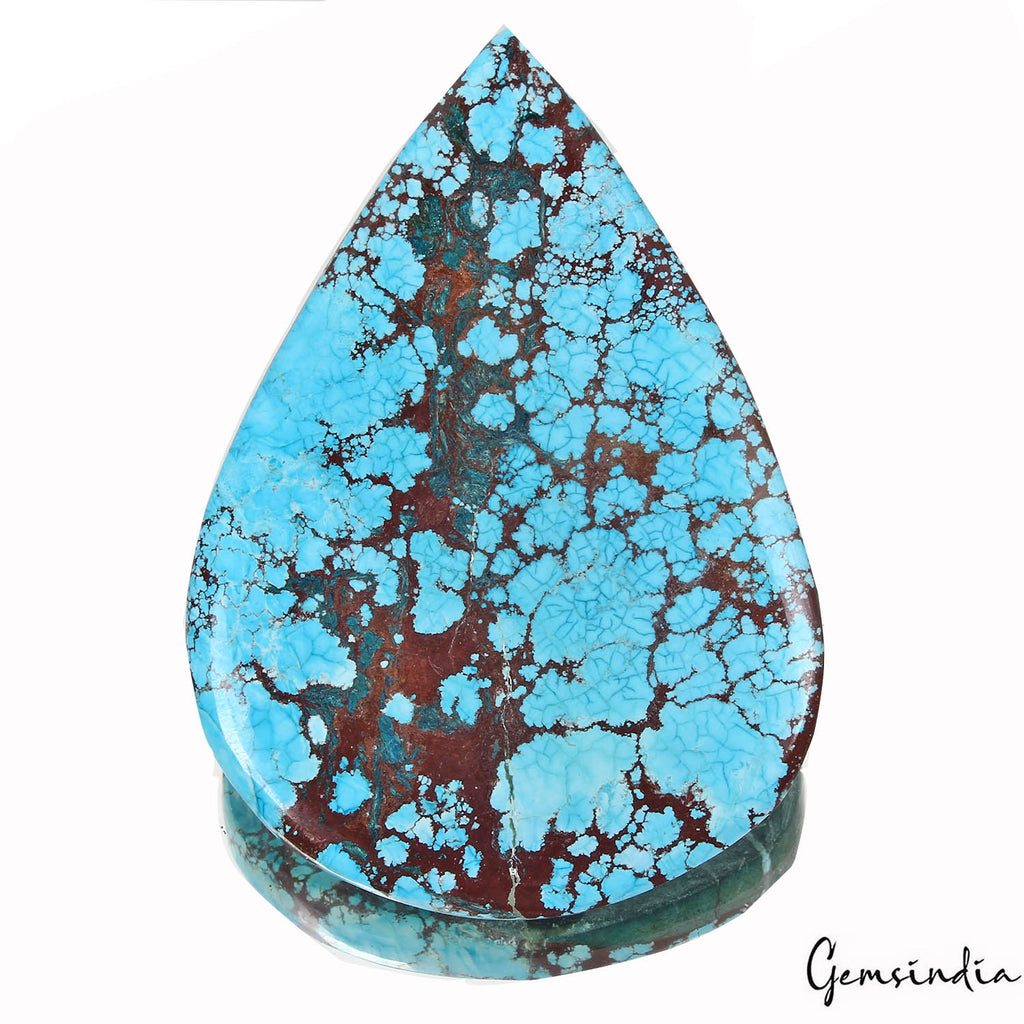 Turquoise Cabochon, Blue — 84x60x9mm, 370 Ct