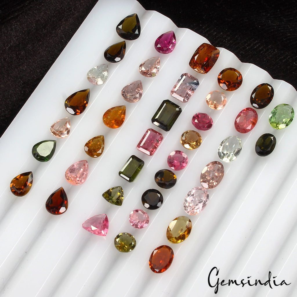 23.60 Ct Natural Gemstone Tourmaline Fancy Color Mix Cut Mozambique Gems 39 Pcs