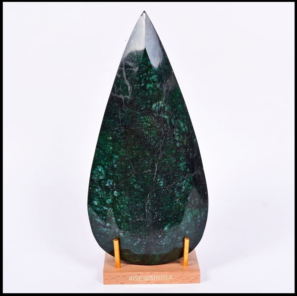 Emerald Loose Gemstone, Color Enhanced, Green — 8x4x2.5 Inch, 9300 Ct (1.86 Kg), Brazil