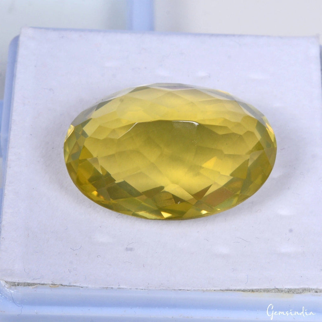 Certified 58.50 Cts Natural Golden Yellow Citrine Oval Checker Cut Gem For Ring