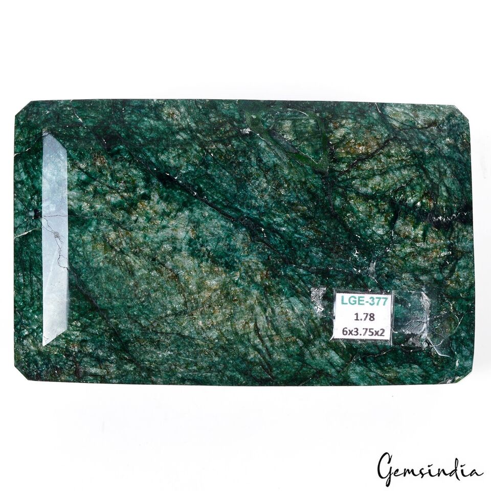 Brazilian Huge Green Emerald 1.78 Kilo Natural Octagon Cut Gemstone w/Stand