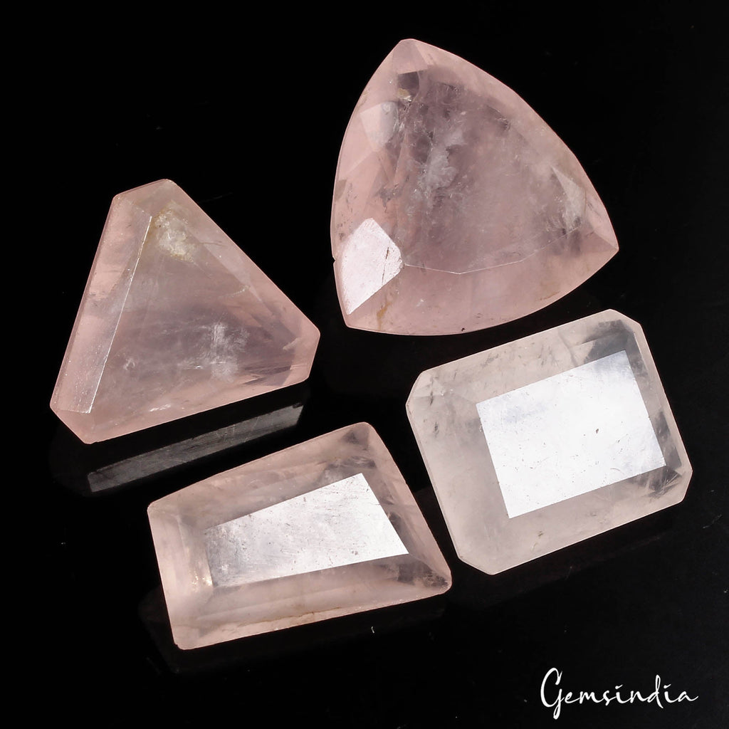 95.40 Cts/3 Pcs Natural Untreated Pink Rose Quartz Mixed Cab Loose Gemstones Lot