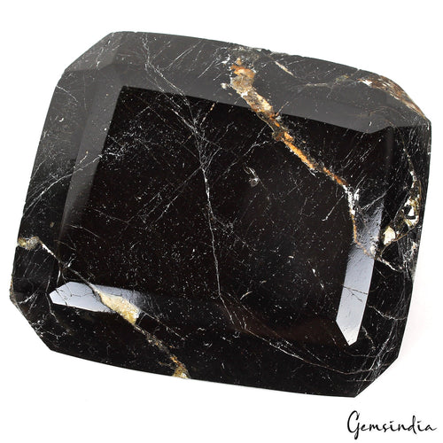 1.5 Kg Natural Black Tourmaline Collectors' Grade Untreated Emerald Cut Gemstone