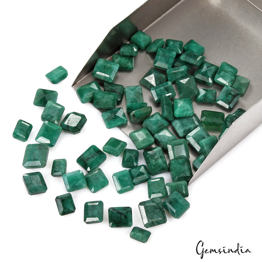 Natural Green Brazilian Octagon Cut Emerald 380 Ct Loose Wholesale Gems Lot