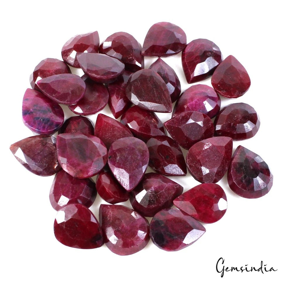 Ruby Lot, Loose Gemstone, Red — 32 Pieces, 16mm to 19mm, 500 Ct, Madagascar