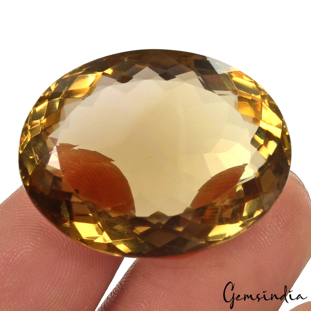 57.20 Ct VVS Natural Citrine AAA Yellow Brown Huge Oval Cut Gemstone 30*23*12mm