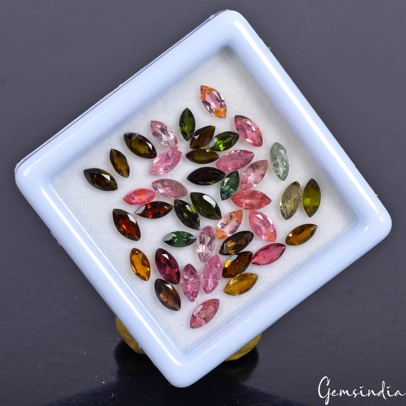39 Pc Natural Multi Color Tourmaline 5-6mm Loose Unheated Marquise Cut Gemstones
