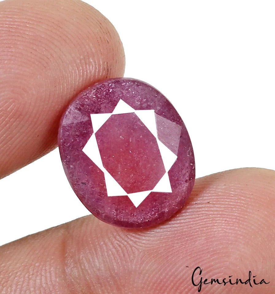 Certified 11.40 Ct Natural Untreated Red Ruby Oval Faceted Gems From Mozambique