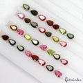 30 Pcs Natural Tourmaline Multi Color 6x4mm Loose Pear Cut Mozambique Gemstones