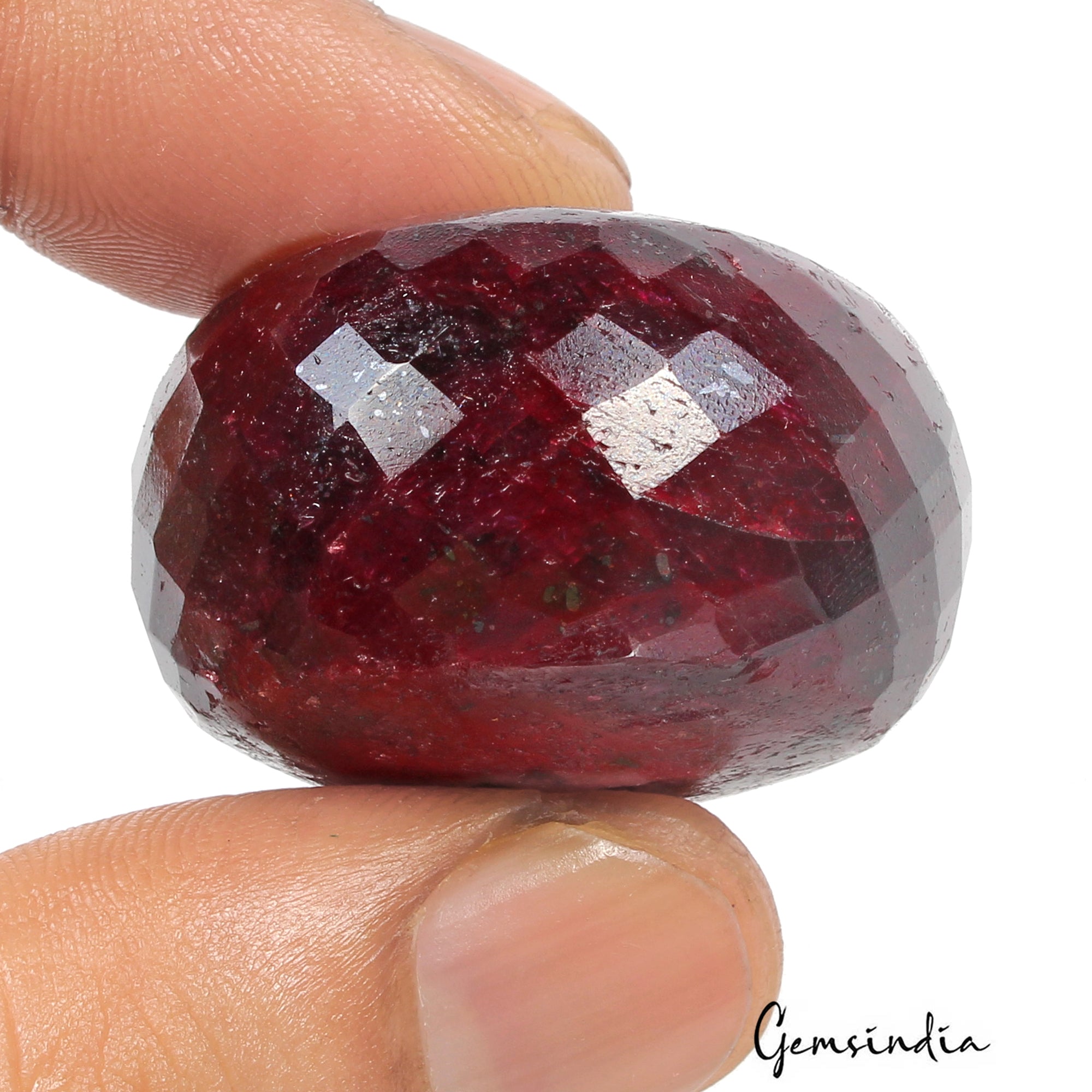 290.00 Ct Natural Red Ruby Round Checker Cut Loose Bead Gems For Making Jewelry