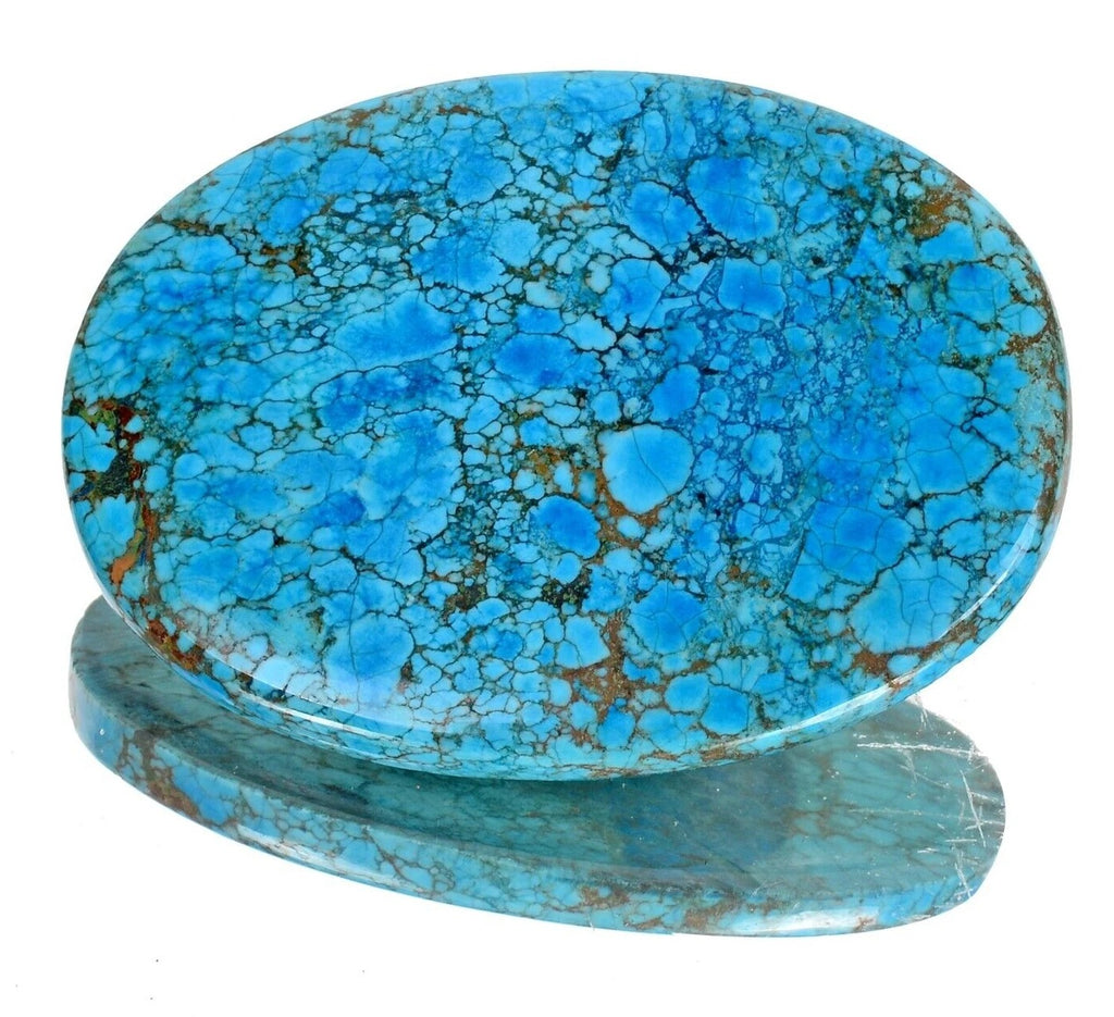 Turquoise Cabochon, Blue — 43x38x5mm, 112.40 Ct
