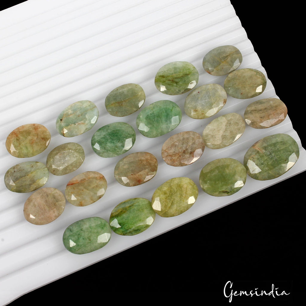 330 Ct Natural Green Brazilian Emerald Oval Cut Faceted Earth Mined Gemstone Lot