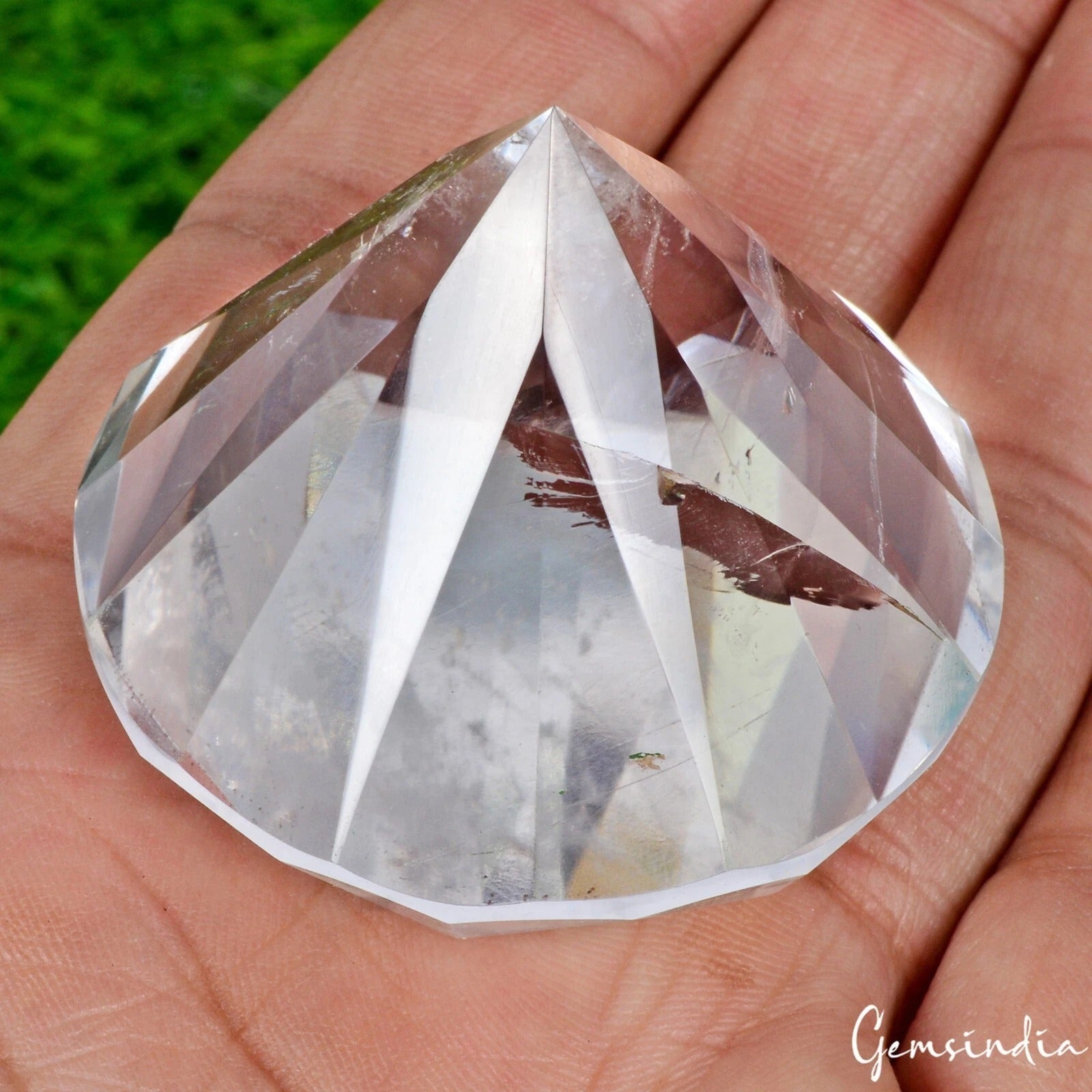 Certified 380 Cts Natural Untreated White Quartz Crystal Mineral Diamond Cut Gem