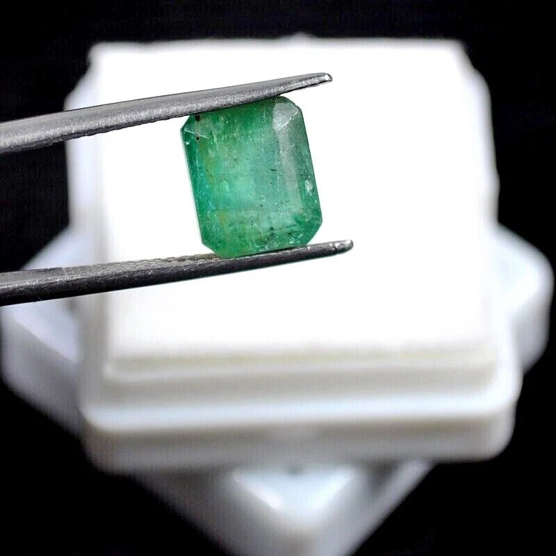 Certified 3.90 Cts Natural Zambian Green Emerald Octagon Cut Rare Gem For Ring