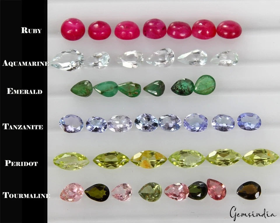 42Pcs Estate Genuine Semi Precious Loose Mix Cut Multi Gemstone Lot Collection