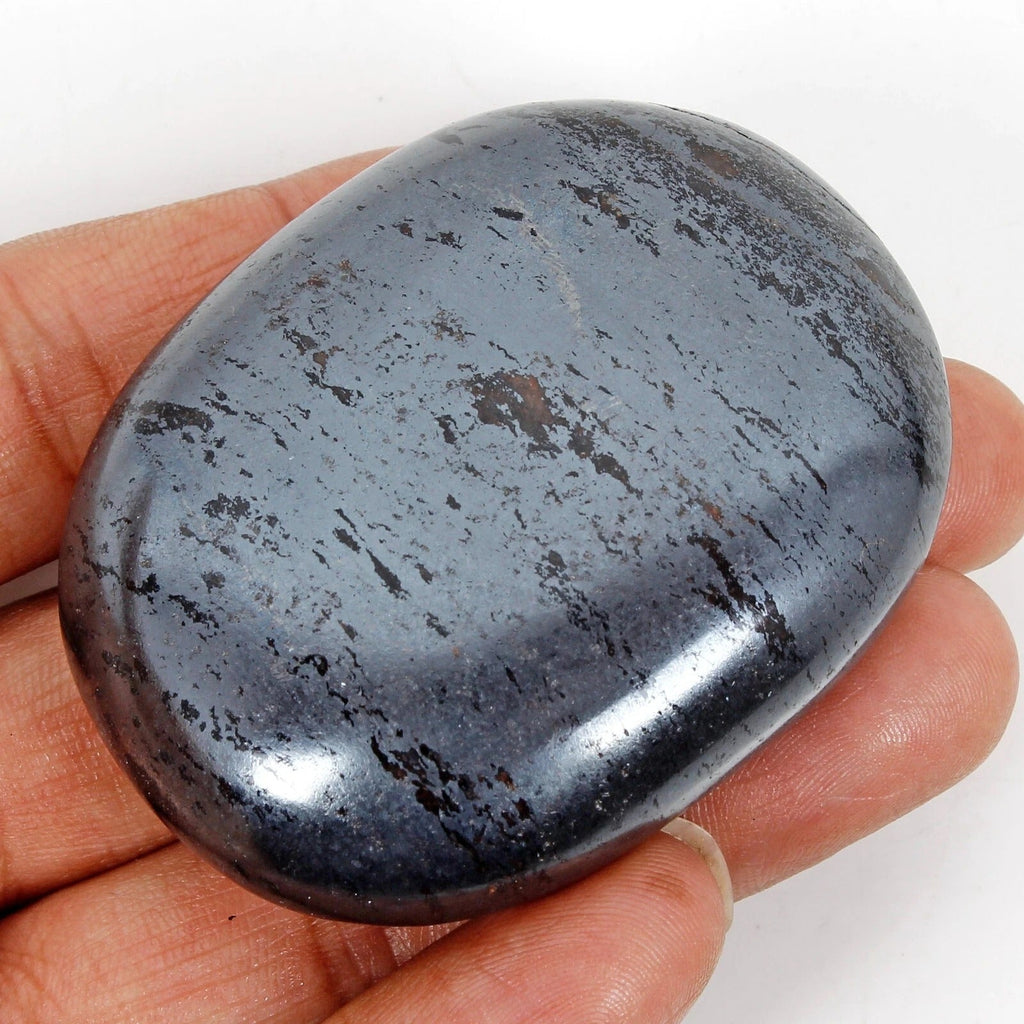 970 Cts Natural Untreated Gray Gun Metal Polished Palm Crystal Healing Huge Gem
