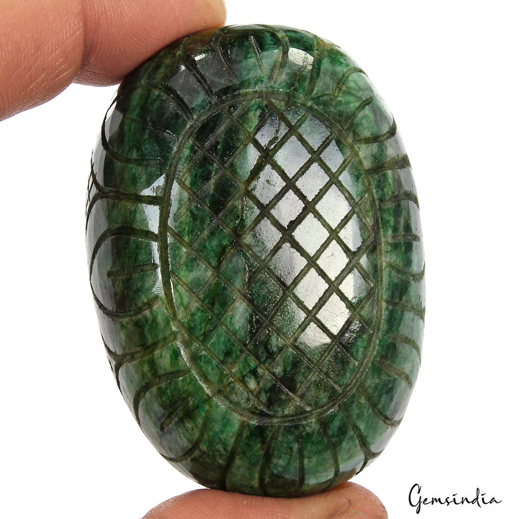 Brazilian Emerald Loose Gemstone, Color Enhanced, Green — 64 x 45 x 26 mm, 680 Ct, Brazil